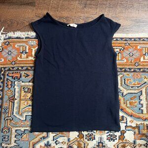 Madewell Deep Indigo Blue Scoopneck Cap Sleeve Tee S Small